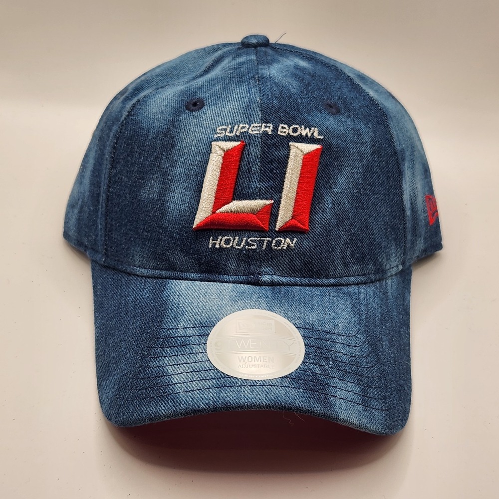 New Era 9TWENTY Super Bowl LI Houston Denim Adjustable Cap Hat Women's OS